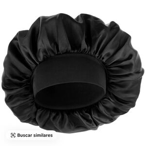Elegant Black Satin Hair Bonnet